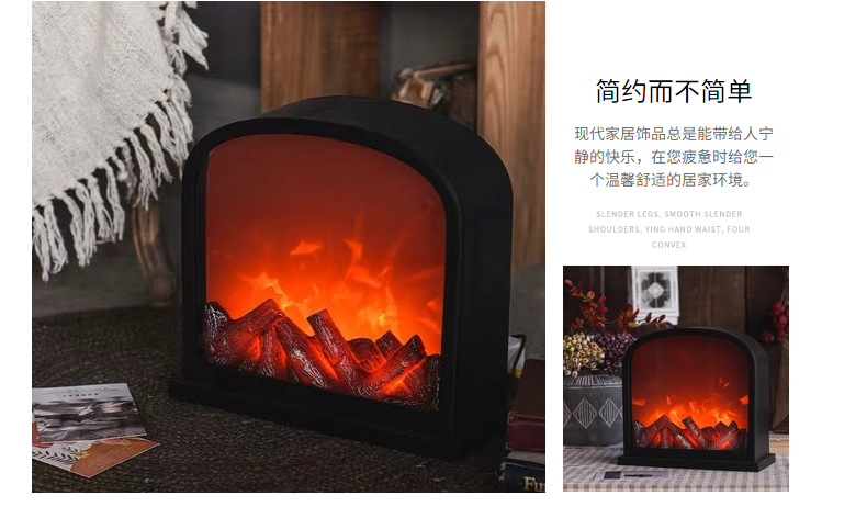 Amazon American-style fireplace, night light, LED flame lamp, fireplace, living room table, hanging decorative items pic 7