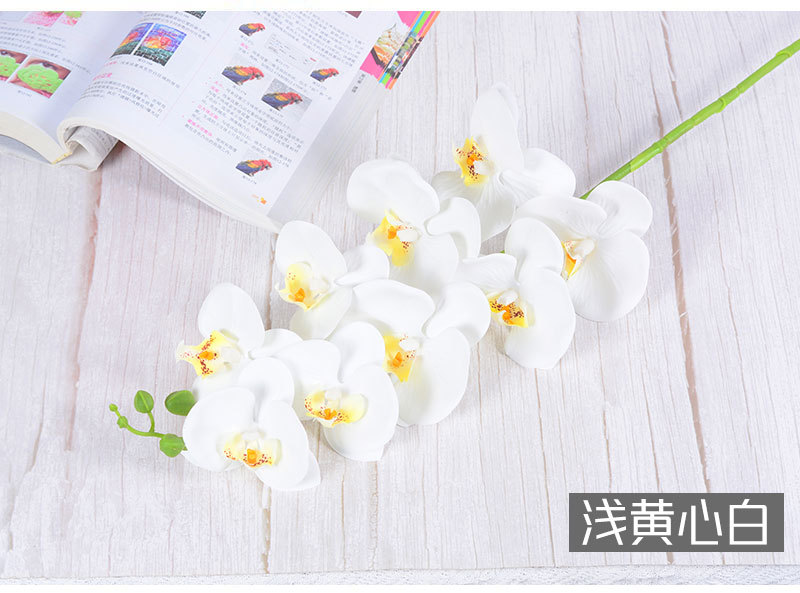Artificial Phalaenopsis artificial flower home decoration artificial flower hand feel film 9-head Phalaenopsis artificial flower factory wholesale pic 21