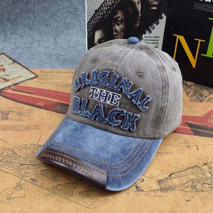 欧美水洗做旧牛仔棒球帽original black户外钓鱼鸭舌帽子外贸现货详情8