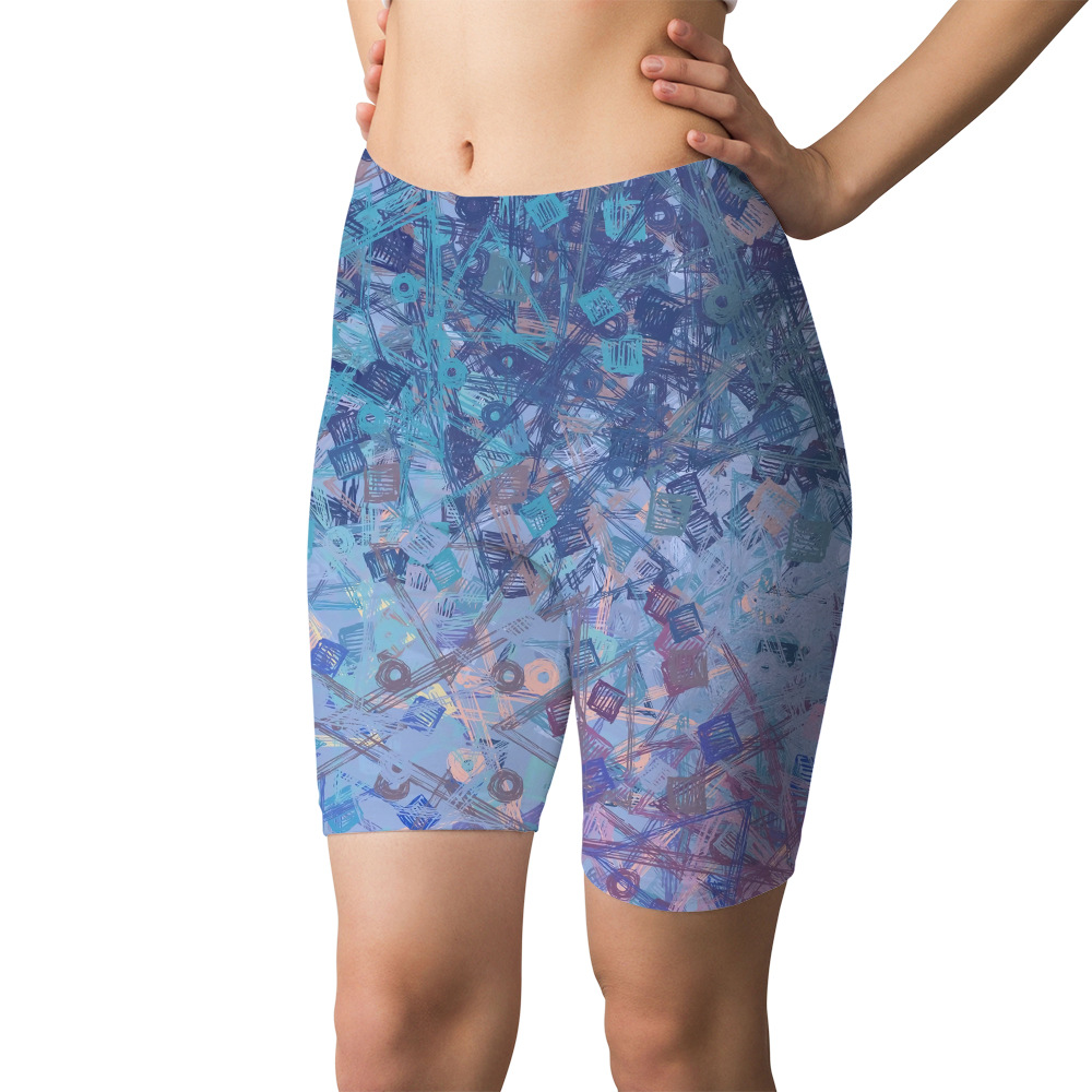 New 3D digital printed starry sky sports yoga capri shorts for cross-border Amazon from Europe and America. Please provide the printed image pic 25