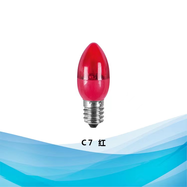 C7 Altar Lamp LED 0.5W Buddha Front Lamp Pointed Bubble Small Screw mouth Wealth God Lamp White and Red bulb pic 4