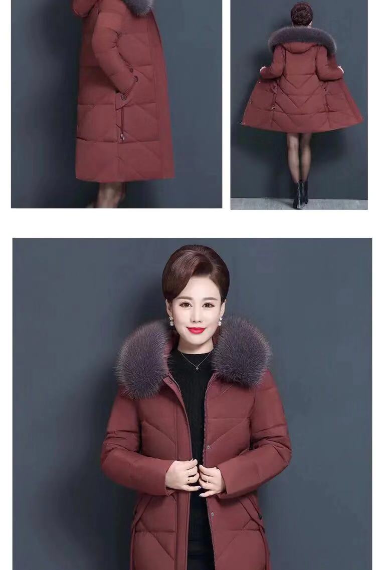The 2021 new style of winter down jacket for middle-aged women is a thick and warm large-sized coat for middle-aged and elderly mothers in autumn and winter pic 17