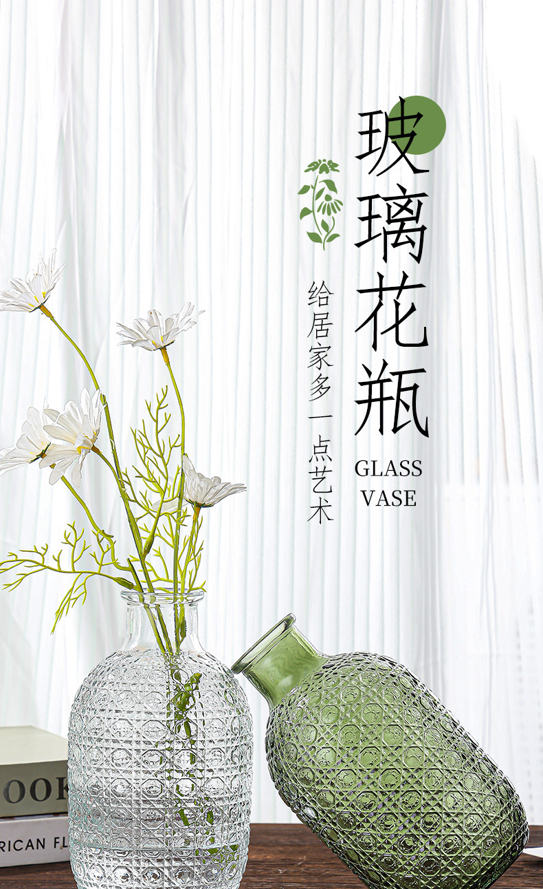 跨境新品 欧式风格 玻璃花瓶 ins风格 客厅桌面水养 插花瓶 创意装饰花瓶 水培摆设 其他分类详情1