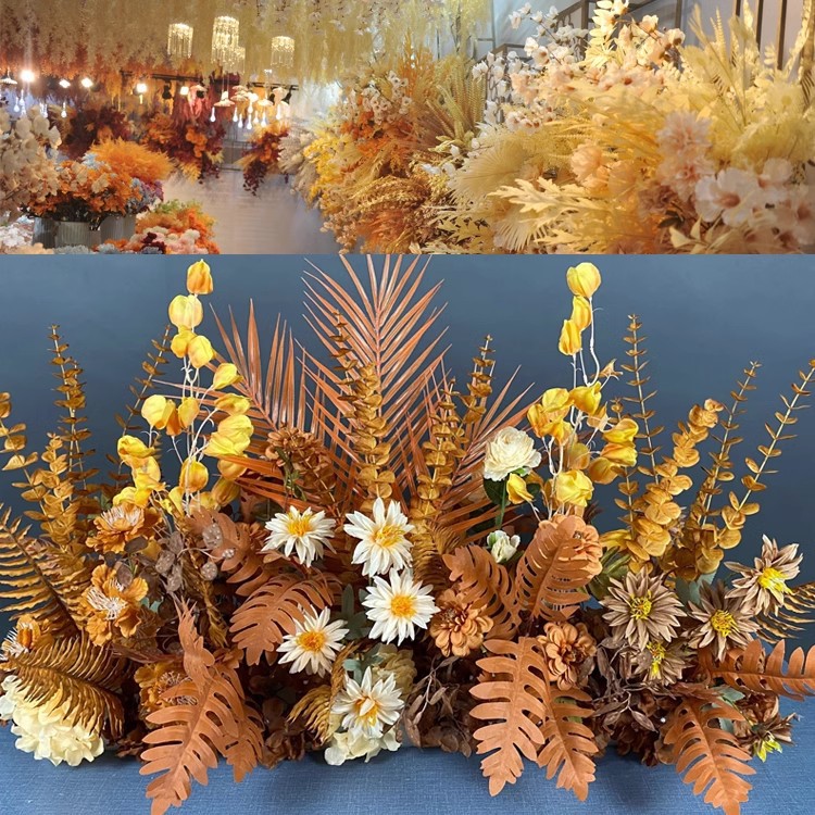 新款婚礼装饰婚庆花艺仿真花吊顶假花塑料花地排花引路T台插花详情17