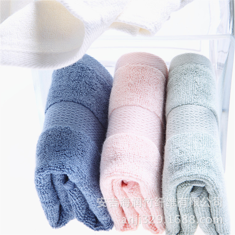 安吉厂家供应出口欧美加厚加大吸水洗脸 150克竹纤维毛巾定制logo详情5