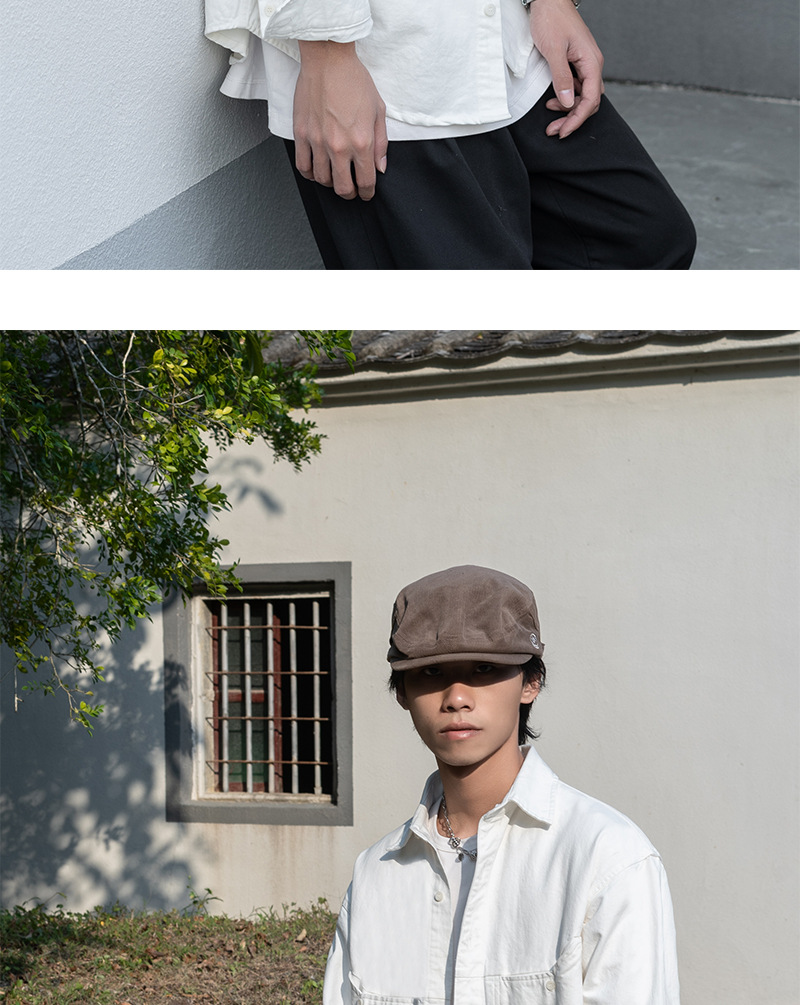 2023春秋新款重磅100%纯棉日系男士衬衫痞帅纯色工装潮流长袖衬衣详情13