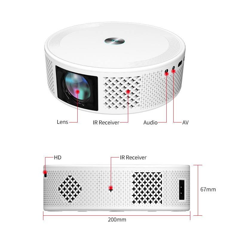 Cross-border Z8 Overseas Android 32G high-definition projector for home use, portable wireless screen projection, mobile phone wifi, home theater pic 15