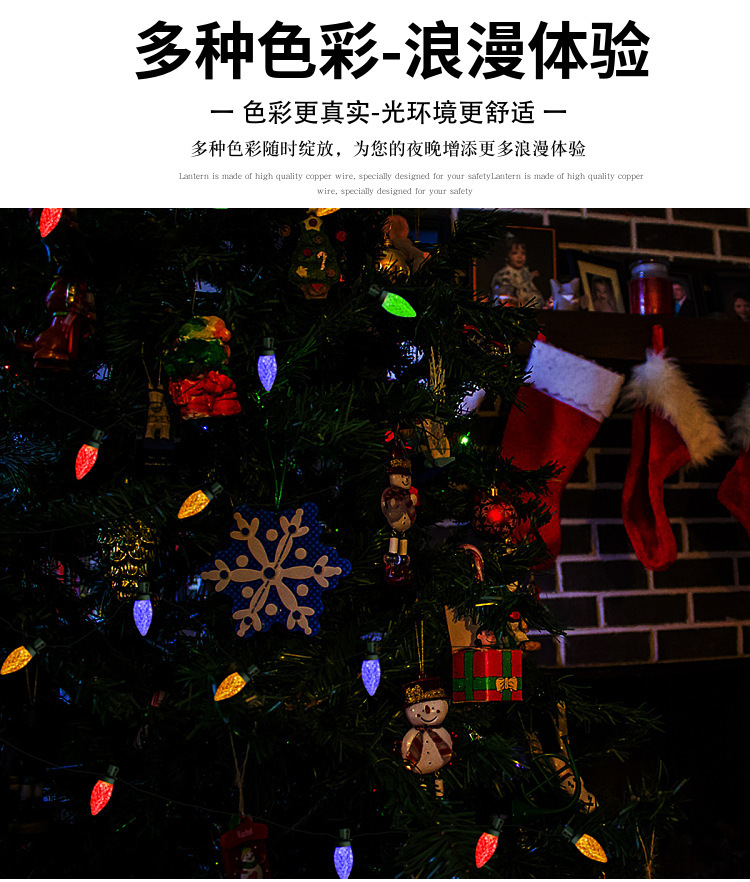 Cross-border new 16-color remote control LED strawberry light, RGB seven-color USB light string, festival wedding decoration, C6 color light pic 1