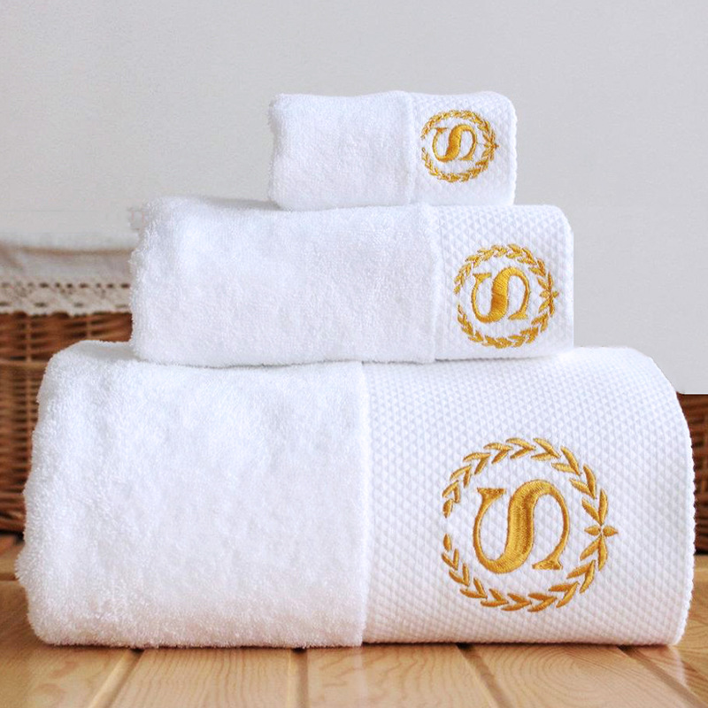 Pure cotton thickened bath towels with embroidered logos, towel sets for beauty salons, wholesale of hotel SPA and beauty salon towels pic 2
