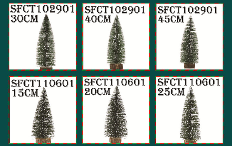 Mini snow-added Christmas tree, Christmas decoration, artificial wood base table, Christmas pine needle tree, Shengfa Factory direct supply pic 37