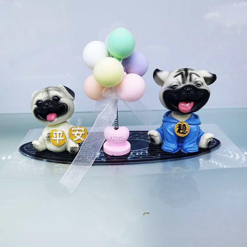 创意可爱车内饰品车载摇头公仔泰迪八哥蛋糕烘焙摆件摇头狗小福详情14