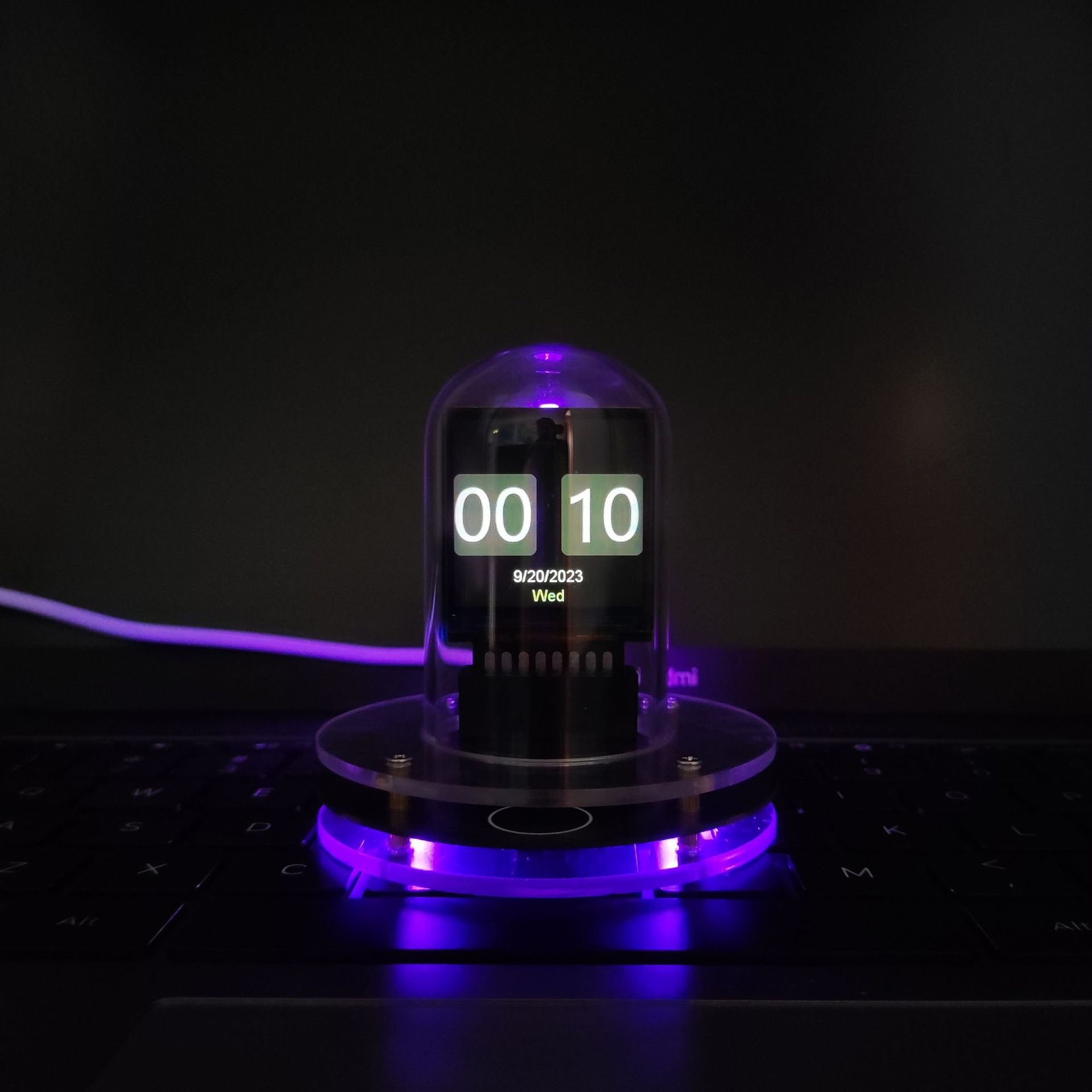 2024 New RGB glow tube clock Weather Smart WIFI Bitcoin desktop ornament pic 5