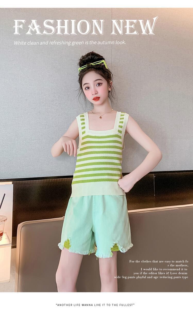 女童毛边洋气牛仔裤儿童夏装短裤时髦炸街宽松爆款潮裤新款童装详情19