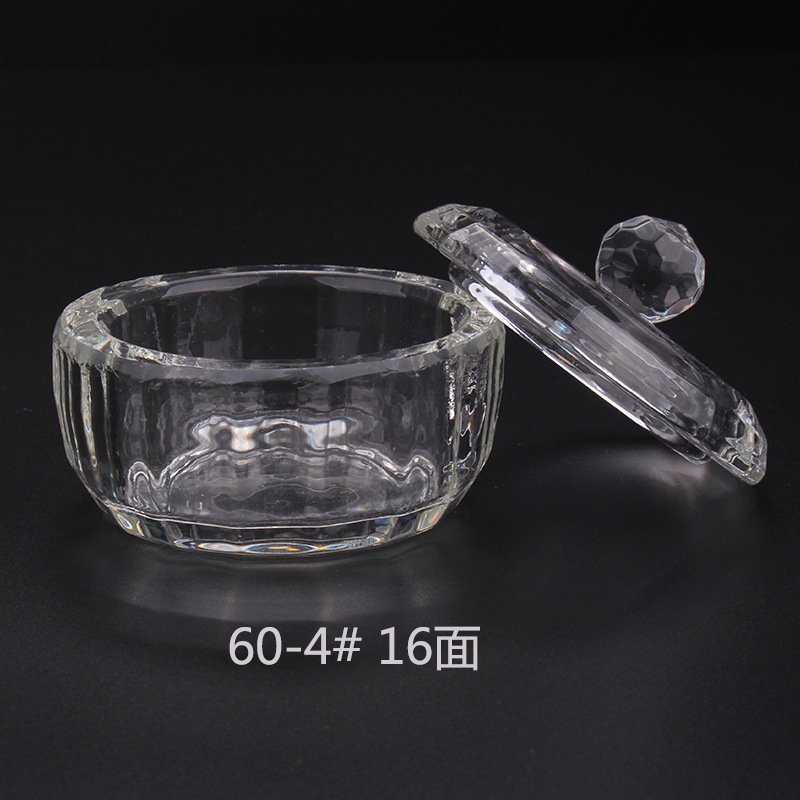 Cross-border exclusive glass crystal cups with LIDS for nail art, irregular-shaped crystal cups, and special octagonal cups for holding crystal liquid pic 10