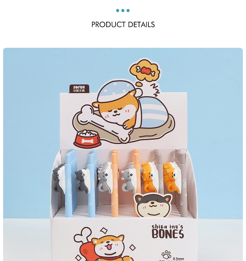 爆款新品可爱动物造型厂家直销创意个性蓝色中性水笔学生文详情11