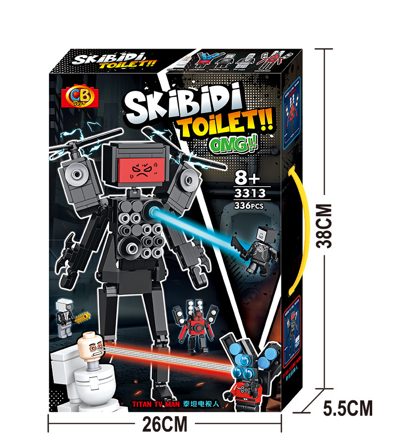 Cross-border compatible lego parodia toilet hombre VS monitor hombre pequeño granular robot puzzle montajes chicos regalos pic 14