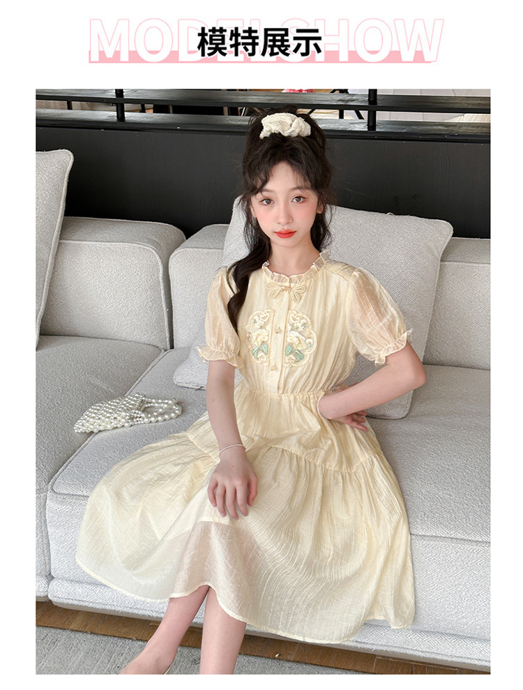 国潮女童连衣裙夏装2025新款儿童洋气时髦国风汉服裙子女孩夏款公主裙详情8