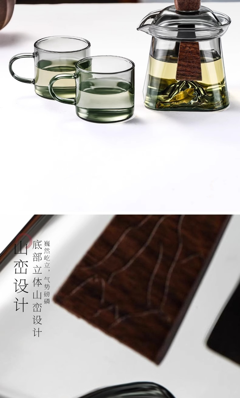 玻璃盖碗泡茶防烫单个大号不烫手三才手抓壶功夫茶具茶碗套装盖碗详情7