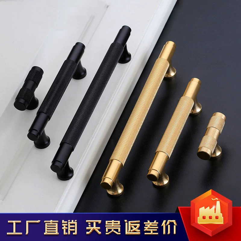 厂家批发轻奢哑黑金色抽屉橱柜衣柜门拉手柜门铝合金简约门把手详情11
