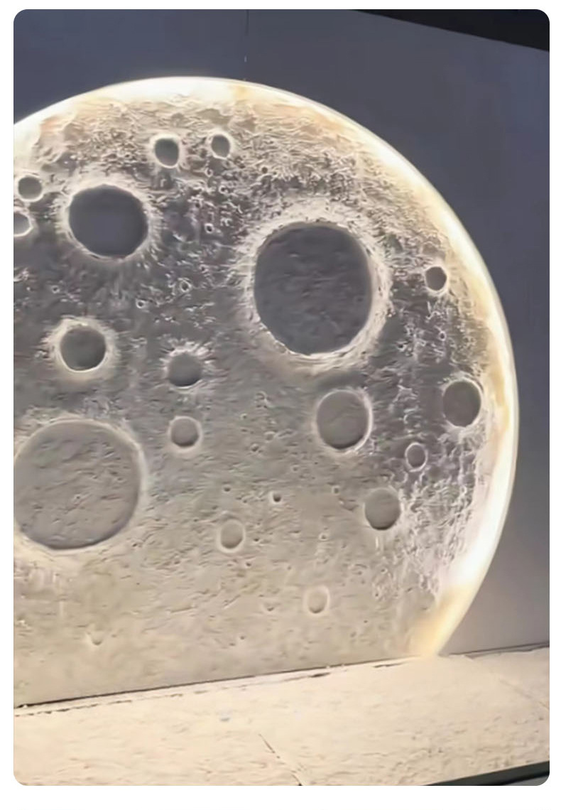 网红pu月球石背景墙仿石膏轻质3d月球表面浮雕陨石坑肌理装饰板PU详情12