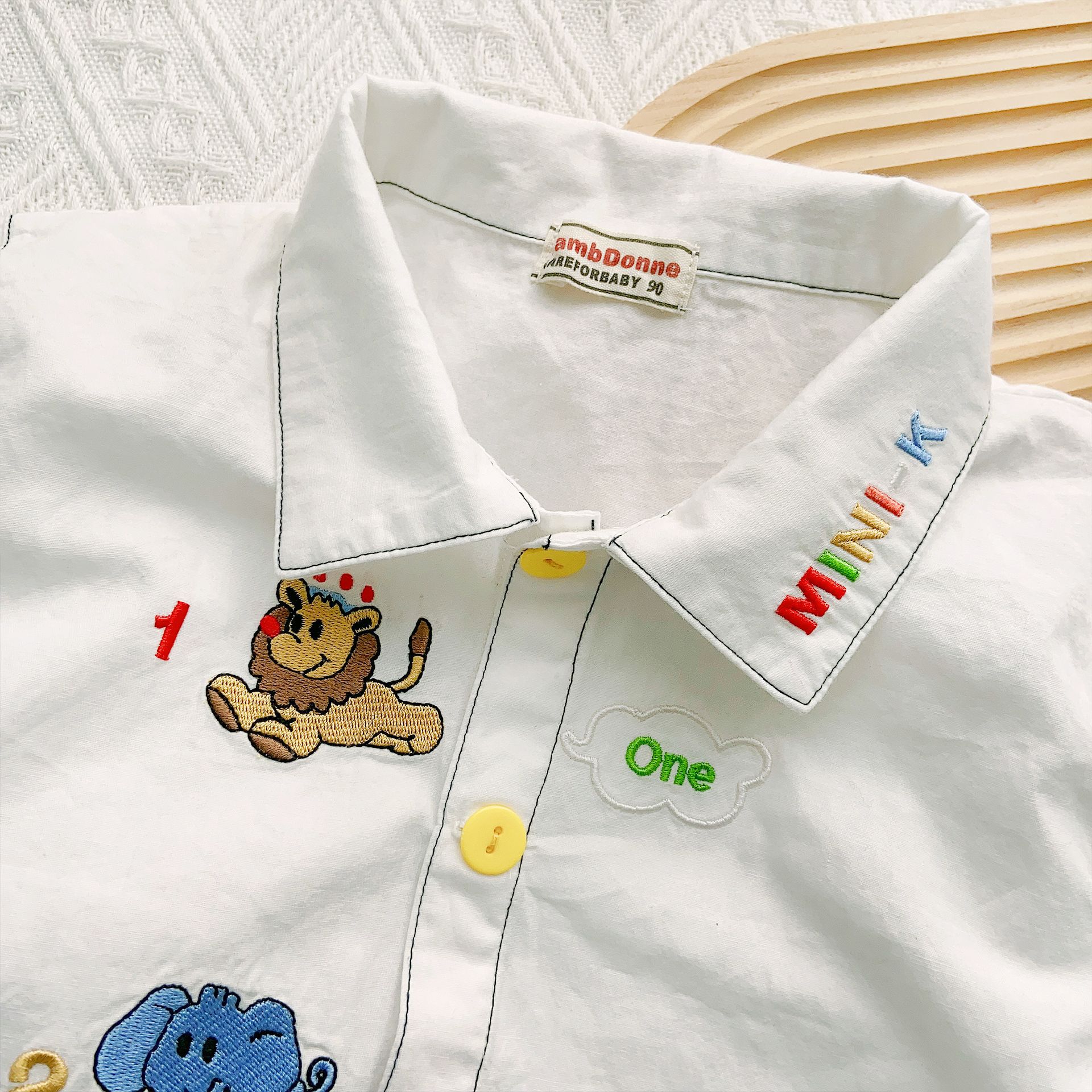 儿童衬衣23夏婴儿衬衫刺绣翻领衬衫男宝宝女宝宝上衣春款潮款童装详情12