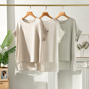 真丝t恤女无袖v领女式桑蚕丝背心女内搭春夏套头纯色上衣批发代发详情2