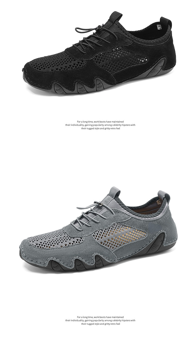 亚马逊热销夏季跨境男士休闲运动鞋大码缝制真皮网面鞋八爪鱼男鞋详情43