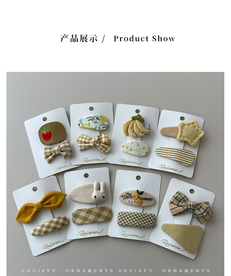 蝴蝶结儿童发夹小女孩发饰前额bb夹侧边刘海碎发卡夹子鸭嘴夹头饰详情2