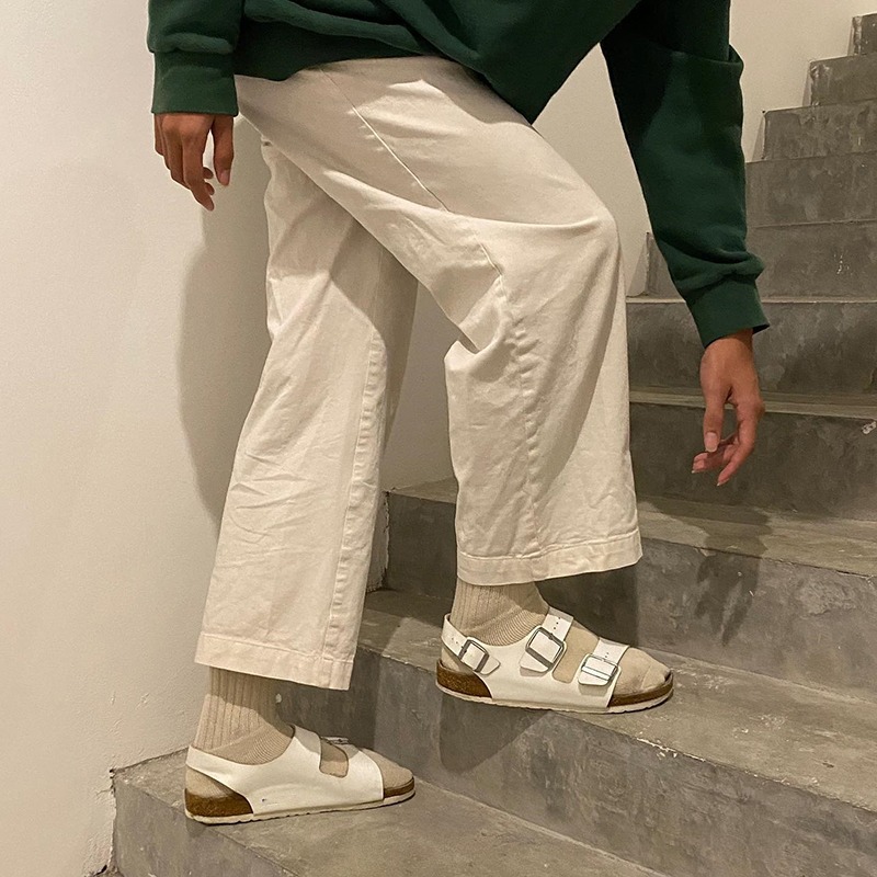 BK全牛皮勃肯鞋真皮软木凉鞋复古男女款厚底双排扣棕色大码博肯鞋详情27