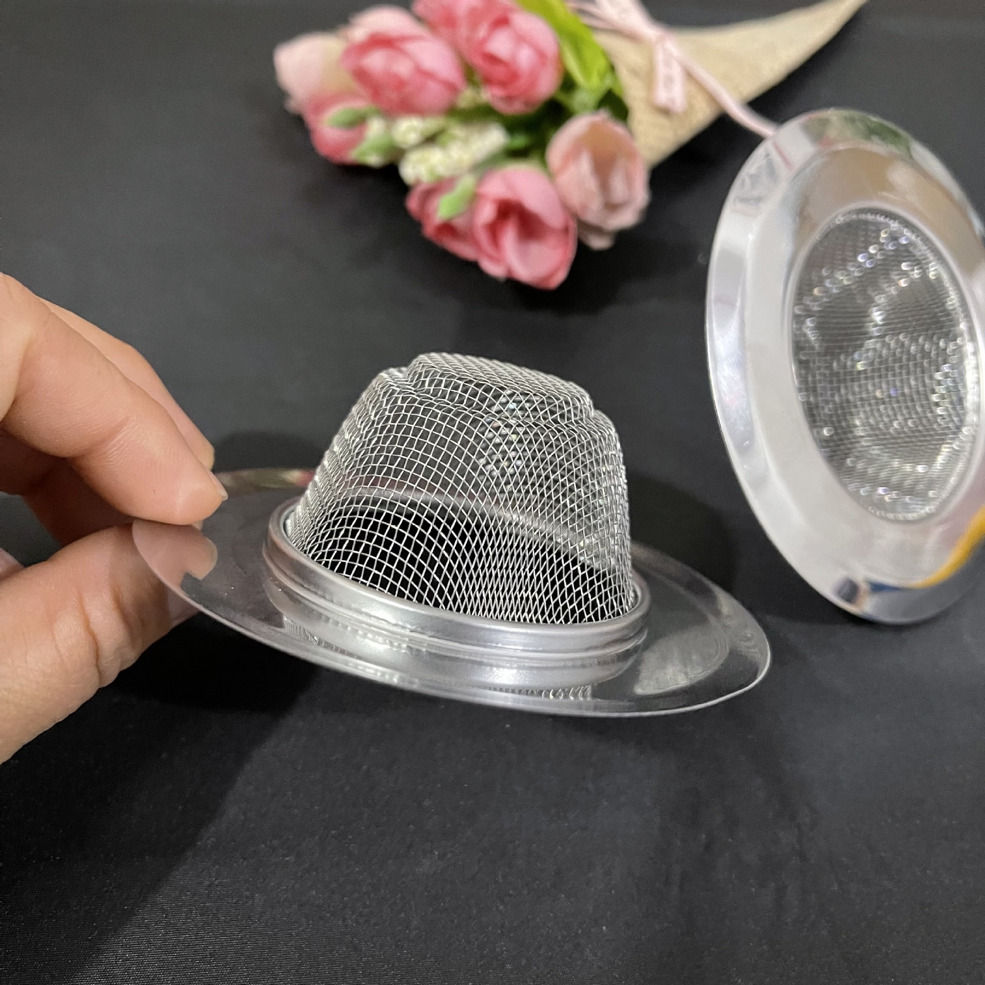 9 cm large stainless steel floor drain, sink, sink screen, sink, kitchen waste filter screen, sink anti-clogging pic 4