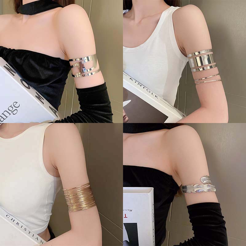 European and American cross-border multi-layer armband open bracelet, high-end, simple and niche wristband, fashionable, individual and elegant jewelry for women pic 6