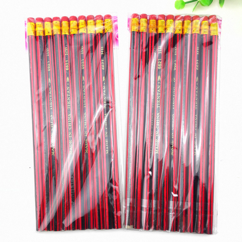 C1631 Ten red pencils, cultural student supplies, wholesale for 2 yuan at a 2-yuan store in Yiwu pic 1