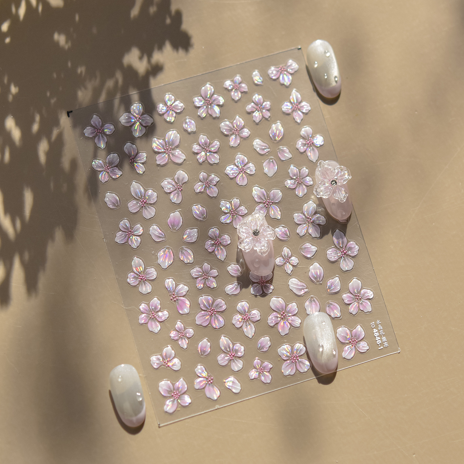 tomoni jelly nail stickers, a best-selling Japanese stationery nail sticker on Instagram, crystal flower nail accessory stickers pic 18