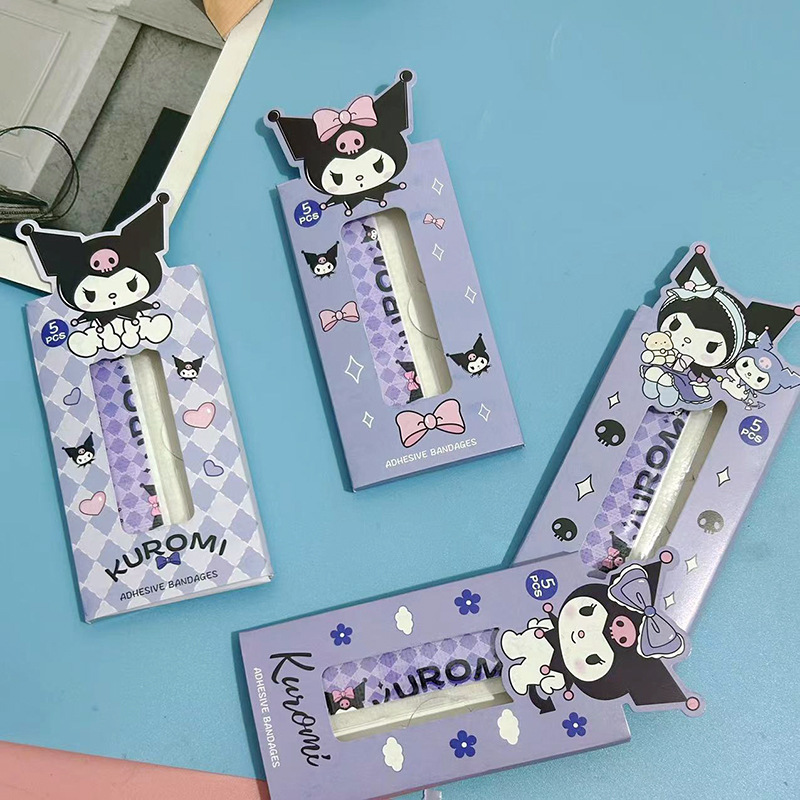 Sanrio Kuromi Band-aid box set: 5 pieces of waterproof and breathable band-aids for students and children, wound patches, and hemostatic patches pic 7