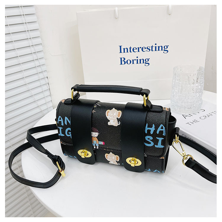 PU popular hand-held small bag for girls 2021 new Korean style fashion graffiti Instagram teenage girl single-shoulder crossbody pillow bag pic 9