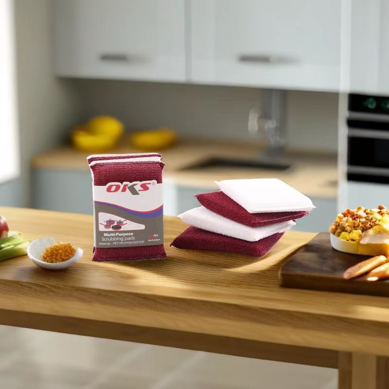 Kitchen cleaning sponge for scrubbing POTS and dishes with steel wire sponge block scrubbing King OKS pic 4
