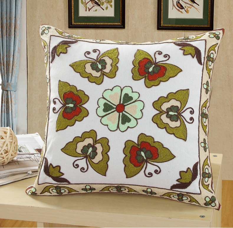 Hot-selling floral embroidery pillowcases, ins sofa, living room cushions, soft bed cushions, office cushions, ins style pic 12