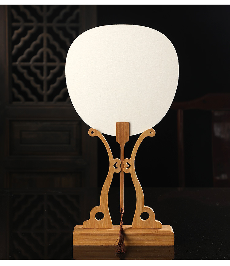 半生熟宣纸漆扇专用空白扇子pvc板团扇diy古风复古手绘漂漆扇批发详情12