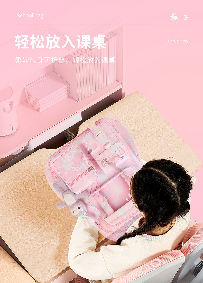 新款小学生书包女冰箱开门轻便大容量1-6年级梦幻儿童双肩包批发详情11