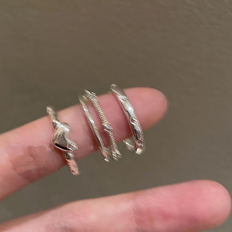 爱心素圈锆石开口戒指女小众设计冷淡风指环轻奢高级感个性食指戒详情4