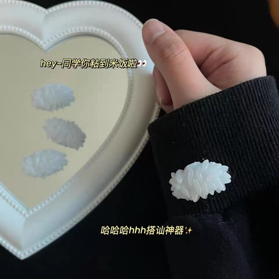 A great way to chat with rice grain hair clips: Foodie pins, creative simulation food, fun brooches, rice ball hair clips pic 3