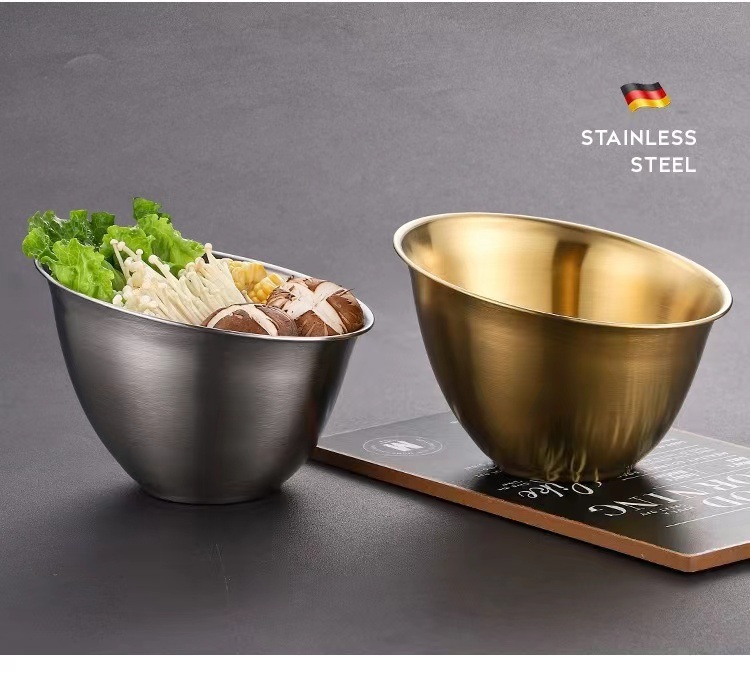 商用不锈钢斜口碗带盖球形火锅自助餐调料碗KTV果皮碗小料碗生菜详情16