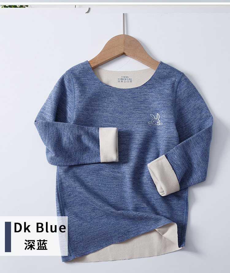 儿童无痕打底保暖上衣秋冬男女童AB面德双面绒单件长袖秋衣拼2详情20