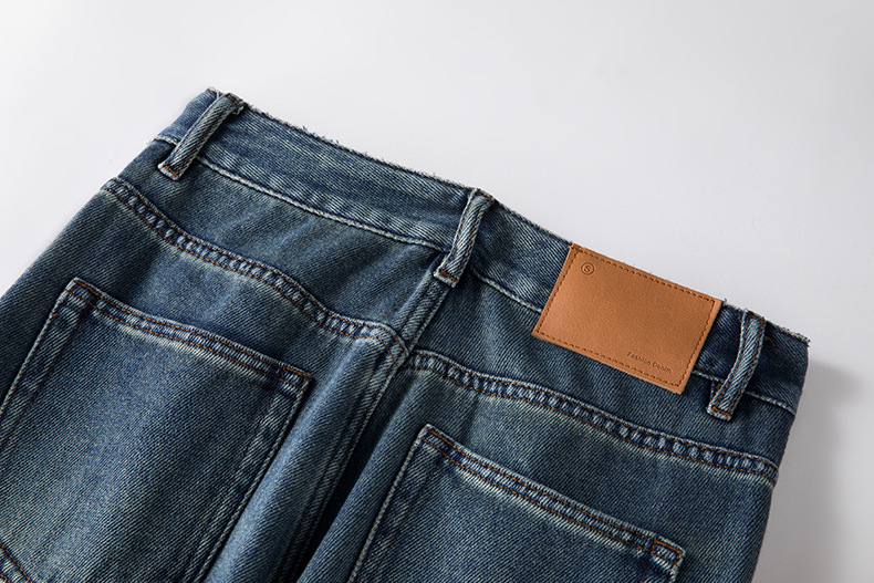 High-waisted straight-leg jeans for women, Spring 2023 new style, loose, slimming, drape, retro and nostalgic, floor-length wide-leg pants pic 29