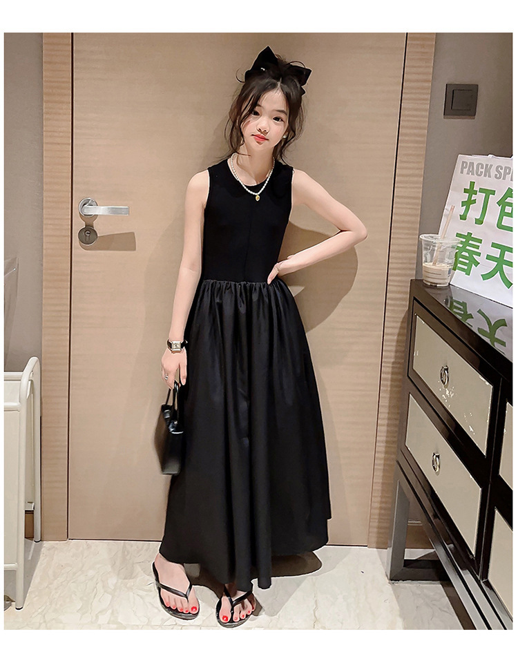女童连衣裙夏装2023新款夏季儿童洋气公主裙网红中大童无袖长裙子详情20