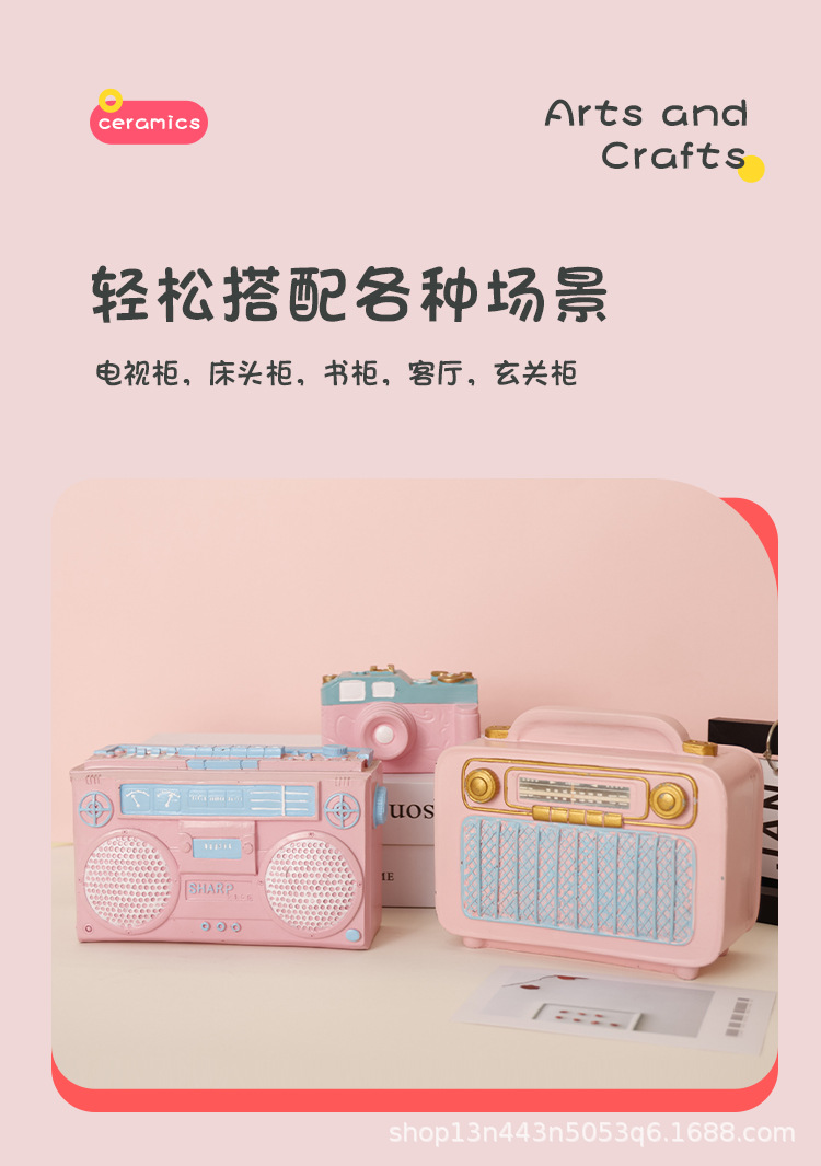 复古少女心照相机造型摆件树脂卧室桌面装饰工艺品创意家居礼品详情3