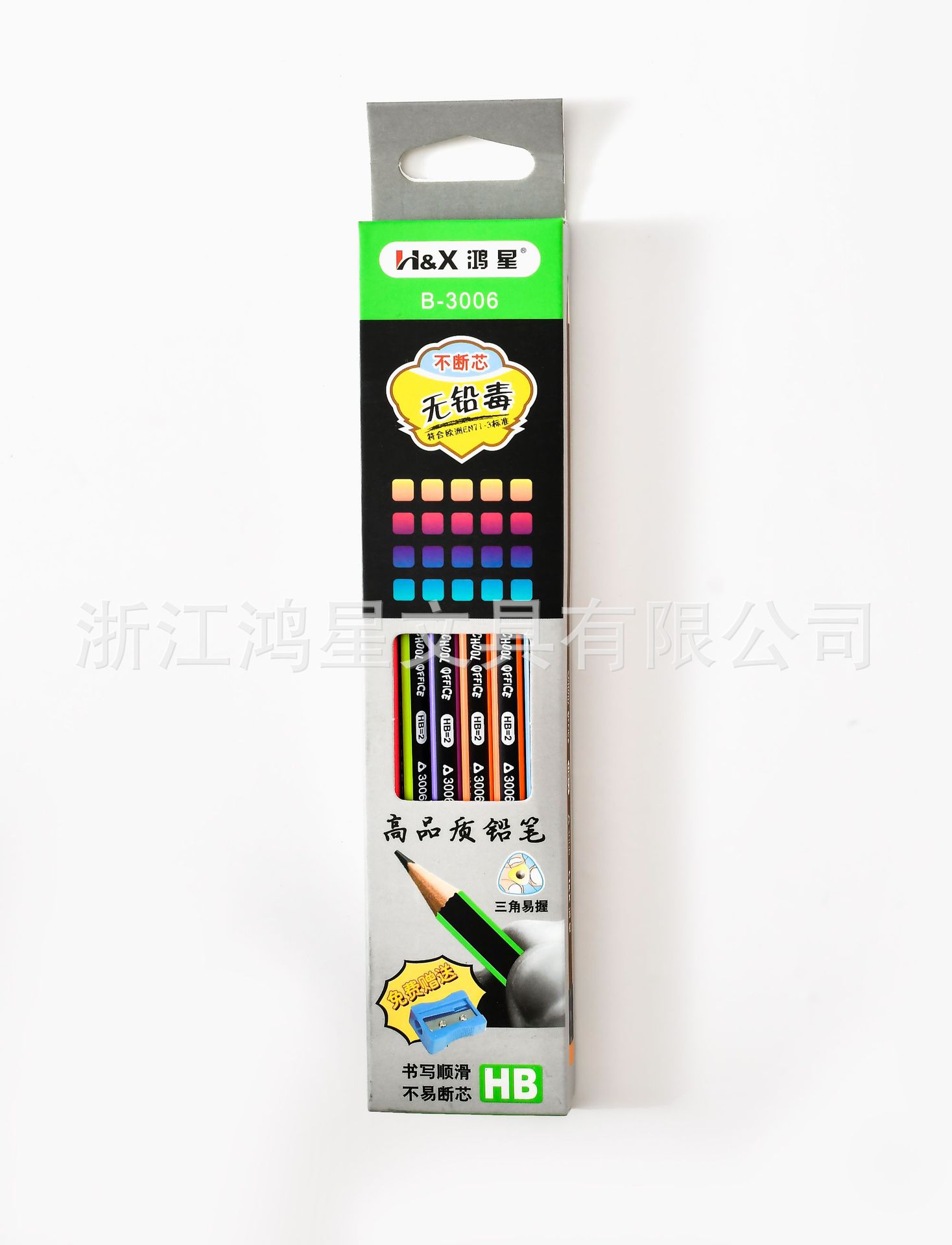 ３００６三角杆环保皮头铅笔