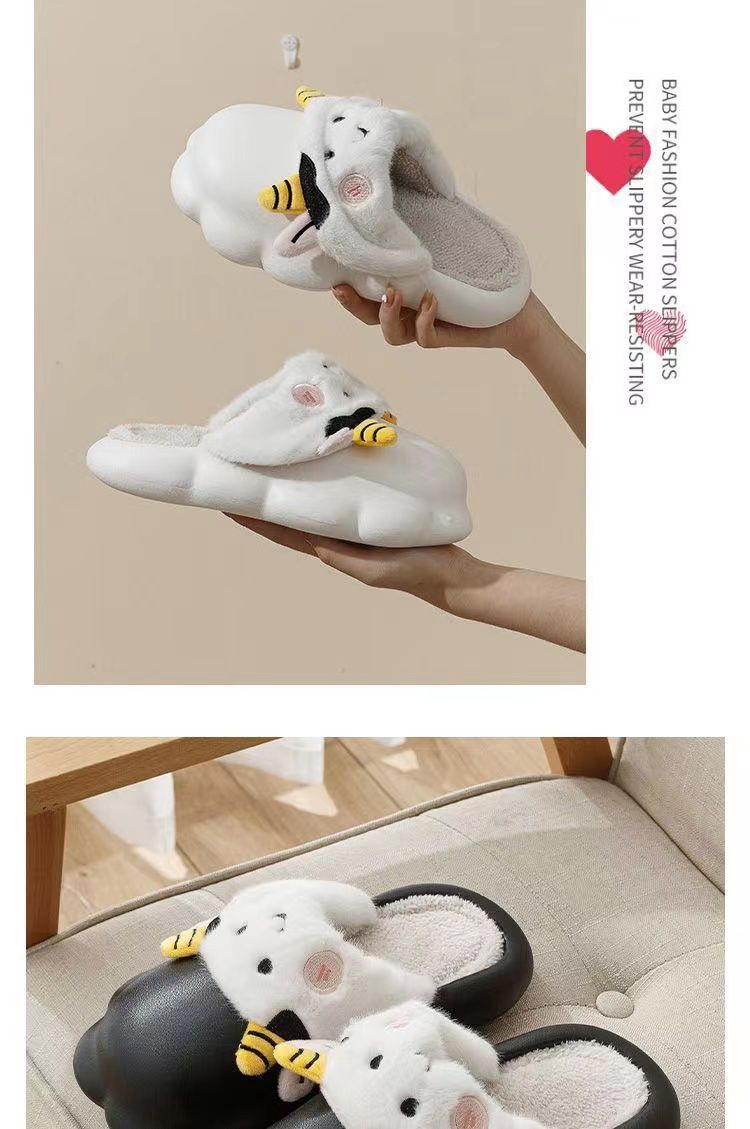 跨境棉拖鞋女超软厚底加绒可拆卸保暖棉拖鞋女冬情侣防滑防水拖鞋详情15