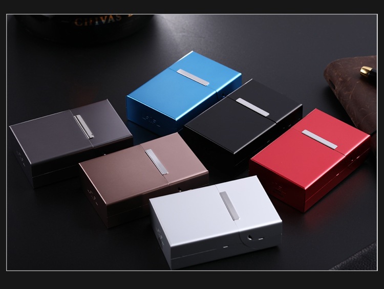 The magnetic flap aluminum cigarette box is pressure-resistant, moisture-proof, portable and can hold a whole pack of cigarettes. It can be placed in a personalized laser 20-cigarette box pic 31