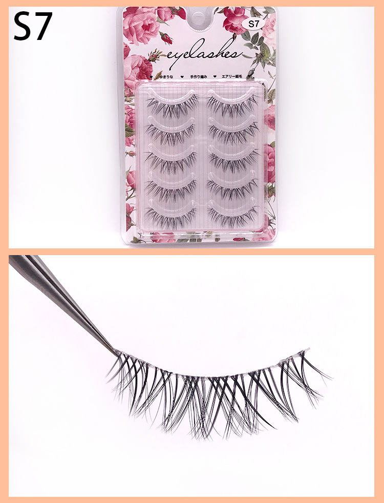 The Internet celebrity mainly promotes the natural five-pair set, transparent stem, sharpened false eyelashes, nude makeup, and realistic three-dimensional eyelash factory wholesale pic 9